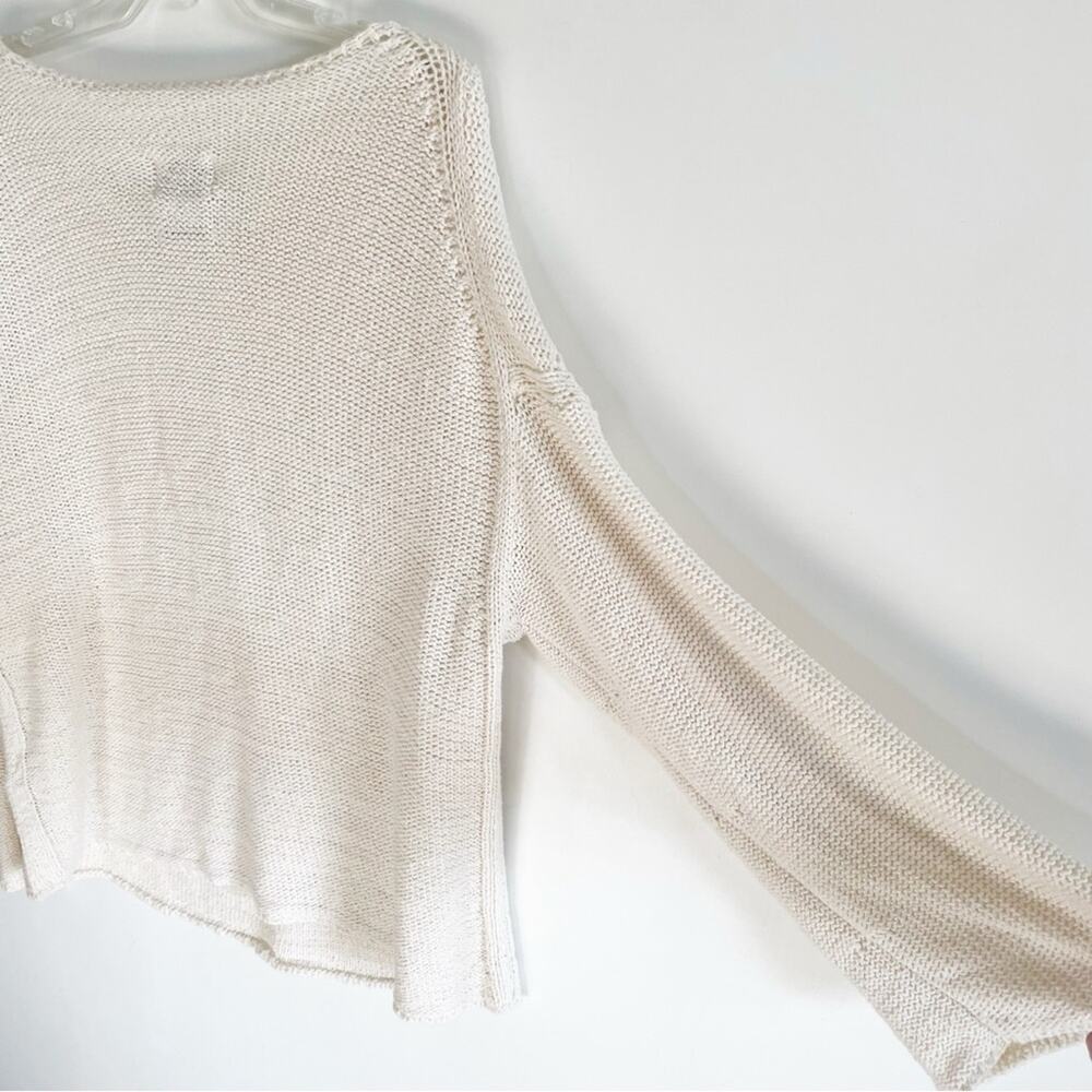Massimo Dutti Cream Knit Open Neck Sweater - Picture 9 of 12